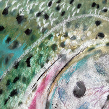 Load image into Gallery viewer, Rainbow Trout on the Fly – Pastel Fishing Art Print by Jack Tarpon