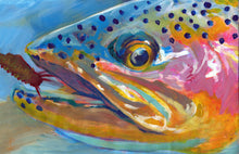Load image into Gallery viewer, Colours of the Rainbow – Vibrant Rainbow Trout Art Print by Jack Tarpon