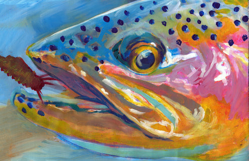 Colours of the Rainbow – Vibrant Rainbow Trout Art Print by Jack Tarpon