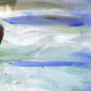 Black Labrador Swimming – Fine Art Print from an Oil Painting by Oscar Jetson