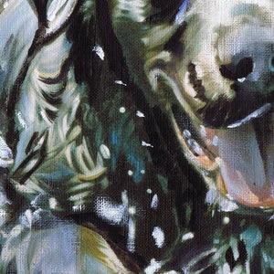 Black Labrador Swimming – Fine Art Print from an Oil Painting by Oscar Jetson