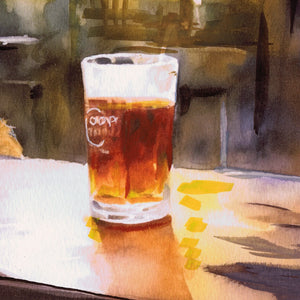 Border Terrier at the Bar – Fine Art Print by Oscar Jetson