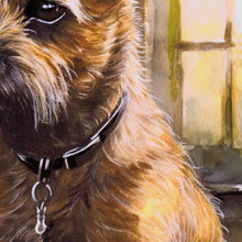 Load image into Gallery viewer, Border Terrier at the Bar – Fine Art Print by Oscar Jetson