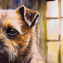 Load image into Gallery viewer, Border Terrier at the Bar – Fine Art Print by Oscar Jetson