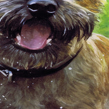 Load image into Gallery viewer, Happy Border Terrier in the River – Hand-Signed Watercolor Art Print by Oscar Jetson