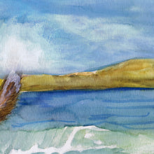 Load image into Gallery viewer, Border Terrier at the Beach – Dog Art Print by Oscar Jetson