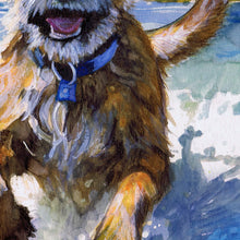 Load image into Gallery viewer, Border Terrier at the Beach – Dog Art Print by Oscar Jetson
