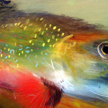 Load image into Gallery viewer, Brook Trout Surge – Mixed Media Fly Fishing Art Print by Jack Tarpon