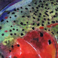 Load image into Gallery viewer, Crimson Current – Rainbow Trout Fly Fishing Art Print by Jack Tarpon