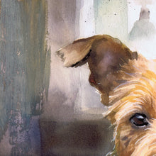 Load image into Gallery viewer, Pub Pal – Irish Terrier Dog Art Print by Oscar Jetson | Watercolour Dog in Pub Scene | Beer Lover Gift | British Dog Wall Art