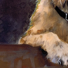 Load image into Gallery viewer, Pub Pal – Irish Terrier Dog Art Print by Oscar Jetson | Watercolour Dog in Pub Scene | Beer Lover Gift | British Dog Wall Art