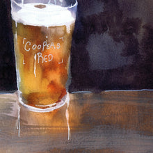 Load image into Gallery viewer, Pub Pal – Irish Terrier Dog Art Print by Oscar Jetson | Watercolour Dog in Pub Scene | Beer Lover Gift | British Dog Wall Art