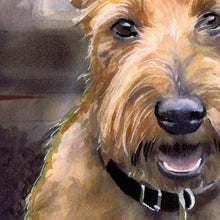 Load image into Gallery viewer, Pub Pal – Irish Terrier Dog Art Print by Oscar Jetson | Watercolour Dog in Pub Scene | Beer Lover Gift | British Dog Wall Art