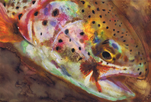 Embers – Brown Trout Fly Fishing Art Print by Jack Tarpon