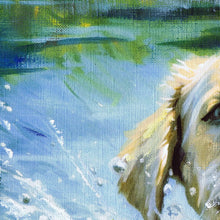 Load image into Gallery viewer, Golden Labrador Swimming – Fine Art Print by Oscar Jetson