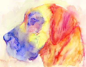 Personalized Watercolor / Mixed media Dog Portraits by Oscar Jetson Choice of Sizes