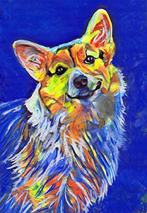 Corgi Dog Wall Art Print, Colorful Welsh Corgi Artwork, Dog Owner Gift, Vivid Modern Art, Dog Pastel Art Print, Dog Owner Home Decor Art Print - Dog portraits by Oscar Jetson
