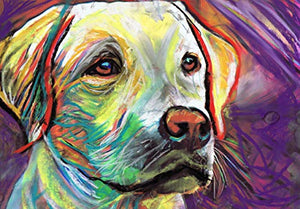 Colorful Labrador Wall Art Print, Labrador Owner Gift, Lab Dog Pastel Painting Print, Gift For Labrador Mom, Dog Art Vivid Abstract Labrador Dog Painting - Dog portraits by Oscar Jetson