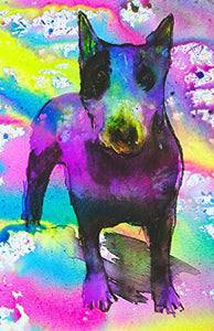 English Bull Terrier Wall Art Print, Colorful Dog Art, Bull Terrier Owner Gift, Vibrant Dog Art Print, Colorful English Bull Terrier Dog Wall Hanging Art - Dog portraits by Oscar Jetson