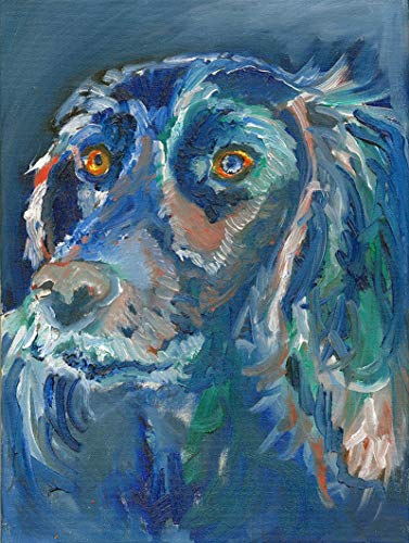 Cocker Spaniel Wall Art Print, Blue Spaniel Gift, English Cocker Owner, Spaniel Mom Painting Choice of Size Hand Signed Print by Oscar Jetson. - Dog portraits by Oscar Jetson