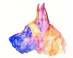 Colorful Great Dane Art, Watercolor Great Dane painting, Great Dane Artwork, Great Dane Owner Gift, Dog Decor, Dog Great Dane Dog Painting - Dog portraits by Oscar Jetson