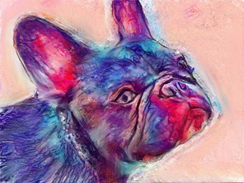 French Bulldog Dog Wall Art Decor, Modern Frenchie Dog Memorial, Abstract Dog Picture Gift Choice of Sizes Hand Signed by Dog Portrait Artist Oscar Jetson. - Dog portraits by Oscar Jetson