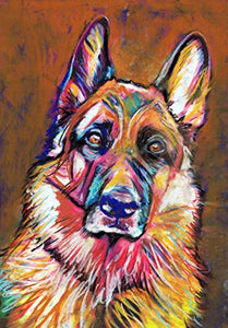German Shepherd Wall Art Print, Colorful German Shepherd Artwork, GSD Owner Gift, Colorful Alsatian Dog Art, Dog Pastel Art Print, German Shepherd Wall Art - Dog portraits by Oscar Jetson