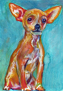 Chihuahua Gift , Abstract Chihuahua Art Print, Chihuahua Mom, Dog Artwork, Gift For Chihuahua Lover, Dog Painting, Colourful Chihuahua Art - Dog portraits by Oscar Jetson