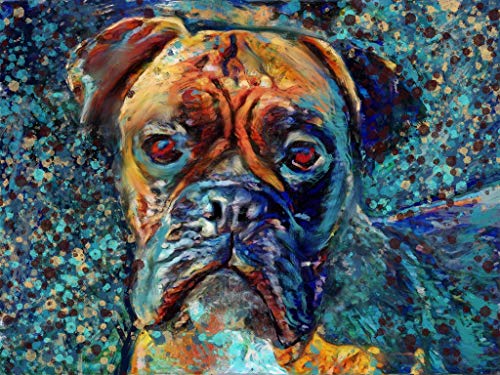 Boxer Dog Wall Art Decor, Dog Memorial, Abstract Dog Picture Gift Choice of Sizes Hand Signed by Dog Portrait Artist Oscar Jetson. - Dog portraits by Oscar Jetson