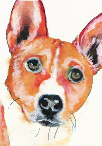Personalized Watercolor / Mixed media Dog Portraits by Oscar Jetson Choice of Sizes