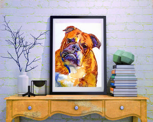 English Bulldog print, bulldog painting,Bulldog mom, Bulldog wall art,Bulldog owner gift ,Colorful Bulldog,Bulldog picture, English bulldog - Dog portraits by Oscar Jetson