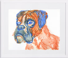 Load image into Gallery viewer, Boxer Dog gift, boxer dog wall art, boxer dog print, boxer dog, boxer dog mom, watercolor boxer dog, painting of Boxer Dog, Gift Boxer owner - Dog portraits by Oscar Jetson