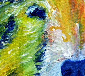 Collie Dog Painting Blue and Orange, Collie dog Print , watercolor art  print Lassie Dog Art rough collie gift idea Collie art print - Dog portraits by Oscar Jetson