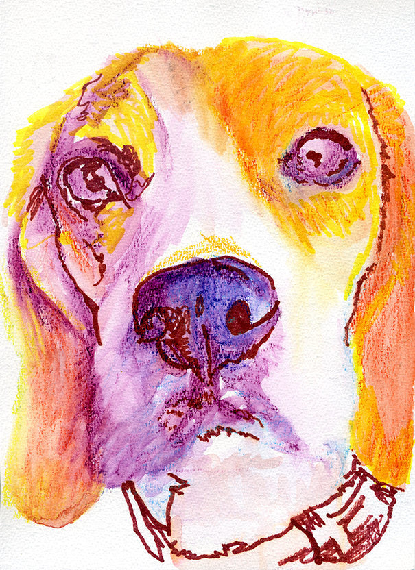 Beagle art print, Colorful Beagle dog art, beagle mom, Beagle dog portrait,Beagle gift ideas, Gift for Beagle owner, Beagle art print - Dog portraits by Oscar Jetson