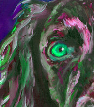Load image into Gallery viewer, Cocker spaniel dog Painting Pink and Green working cocker fine art print - Dog portraits by Oscar Jetson