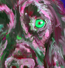 Load image into Gallery viewer, Cocker spaniel dog Painting Pink and Green working cocker fine art print - Dog portraits by Oscar Jetson
