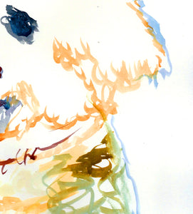 Bichon Frise dog painting, print, Bichon Portrait, blue orange Print, watercolor,Bichon Frise, dog painting, Bichon Frise lover,dog picture - Dog portraits by Oscar Jetson