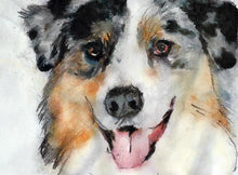 Load image into Gallery viewer, Personalized Watercolor / Mixed media Dog Portraits by Oscar Jetson Choice of Sizes